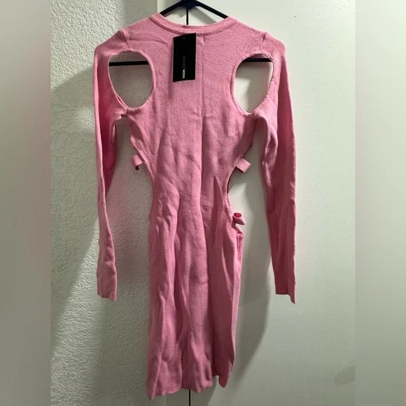 NWT Fashion Nova Pink Cut Out Knot Dress - Picture 3 of 5